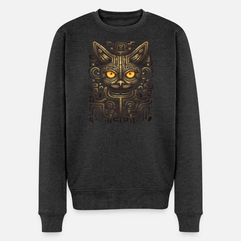 Uralte Katze - Männer Premium Bio Pullover - Anthrazit meliert