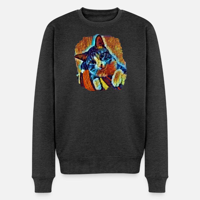 Lukas - Männer Premium Bio Pullover - Anthrazit meliert