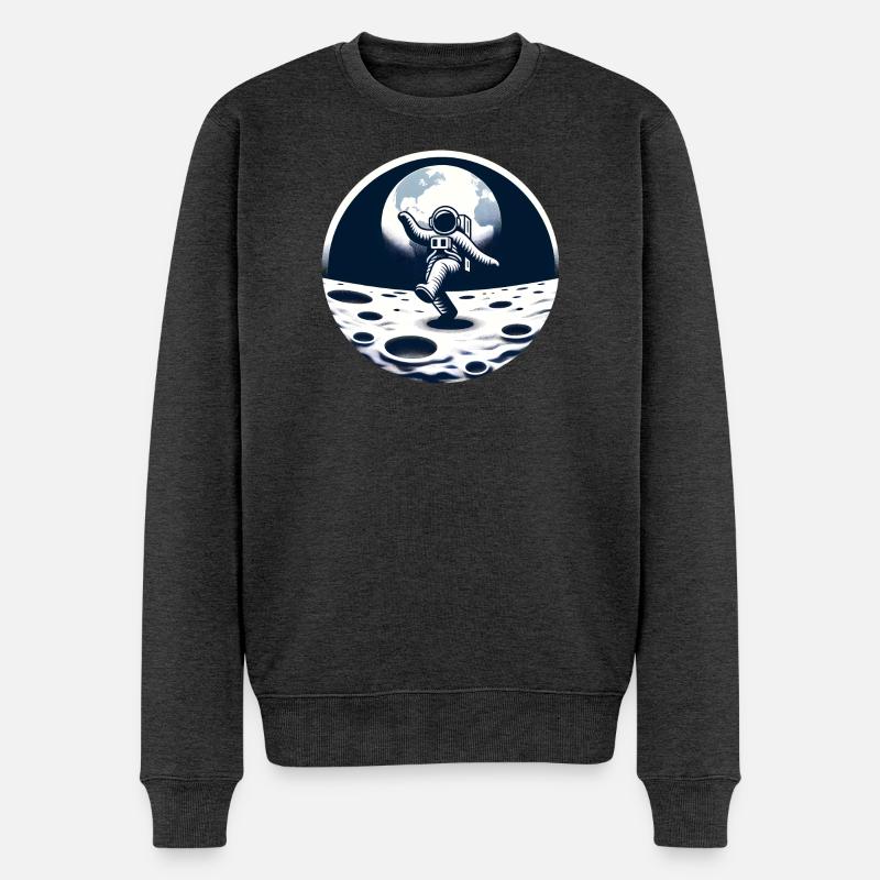 Astronaute dansant sur la lune - Pull Premium bio Homme - anthracite chiné