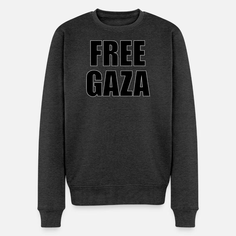 Befreit Gaza - Männer Premium Bio Pullover - Anthrazit meliert