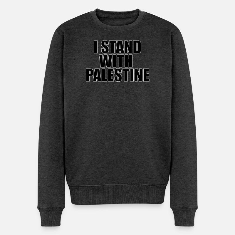 Ich stehe an der Seite Palästinas - Männer Premium Bio Pullover - Anthrazit meliert