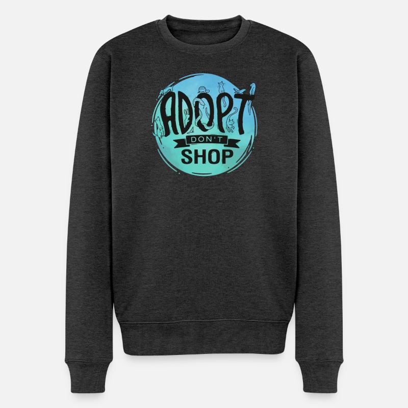 Adopt Don't Shop - Männer Premium Bio Pullover - Anthrazit meliert