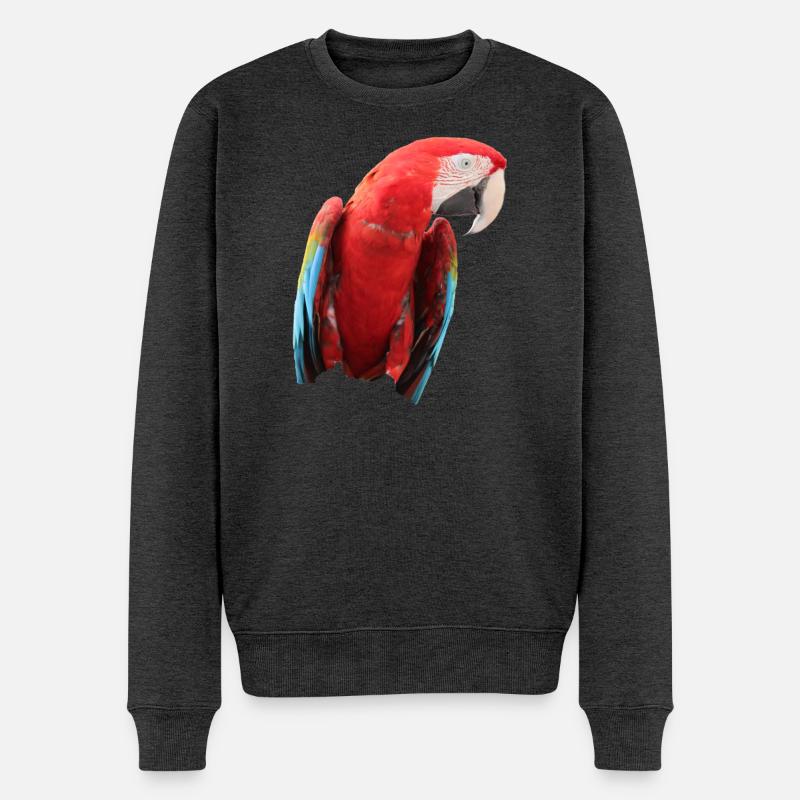 Papageien Vogel T-shirt Geschenk - Männer Premium Bio Pullover - Anthrazit meliert