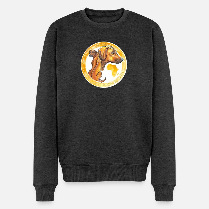 Rhodesian Ridgeback - Pull Premium bio Homme - anthracite chiné