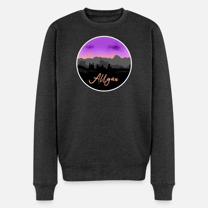 Allgäu Fineline Skyline - Männer Premium Bio Pullover - Anthrazit meliert