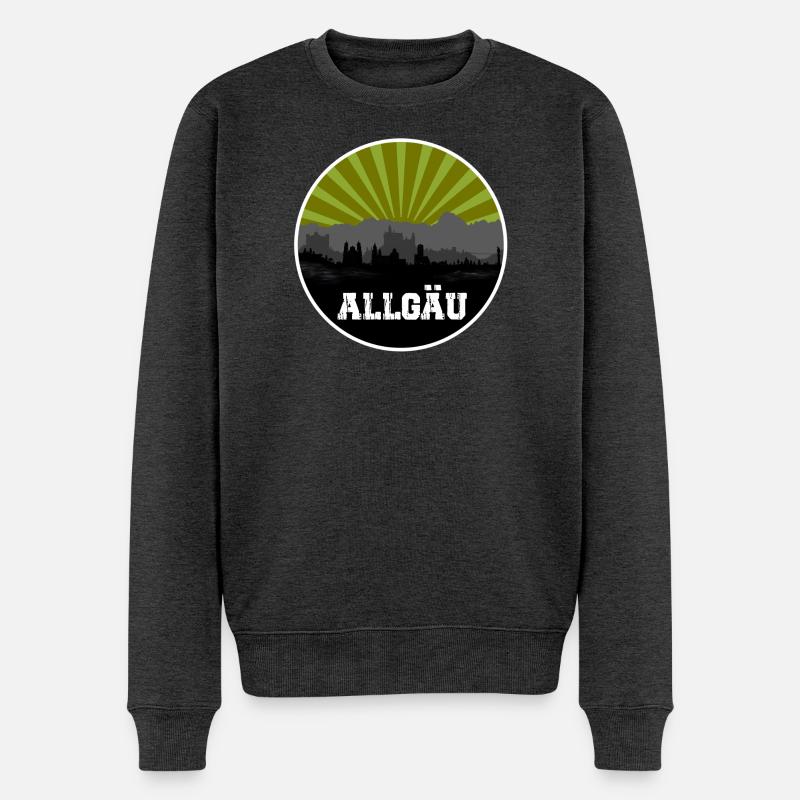 Allgäu Retro Skyline - Pull Premium bio Homme - anthracite chiné