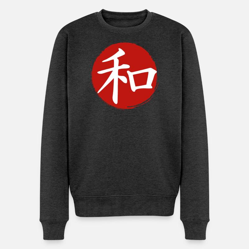 J-Peace (dunkel) - Männer Premium Bio Pullover - Anthrazit meliert