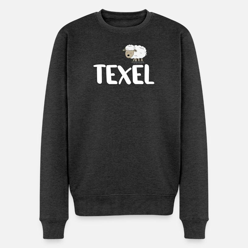 Schaf Texel (bunte Version) - Männer Premium Bio Pullover - Anthrazit meliert