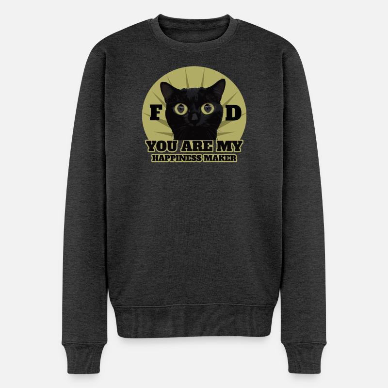 Chat noir mignon - Pull Premium bio Homme - anthracite chiné