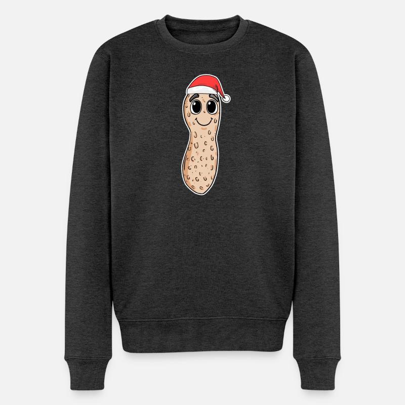 Erdnuss Weihnachten - Männer Premium Bio Pullover - Anthrazit meliert