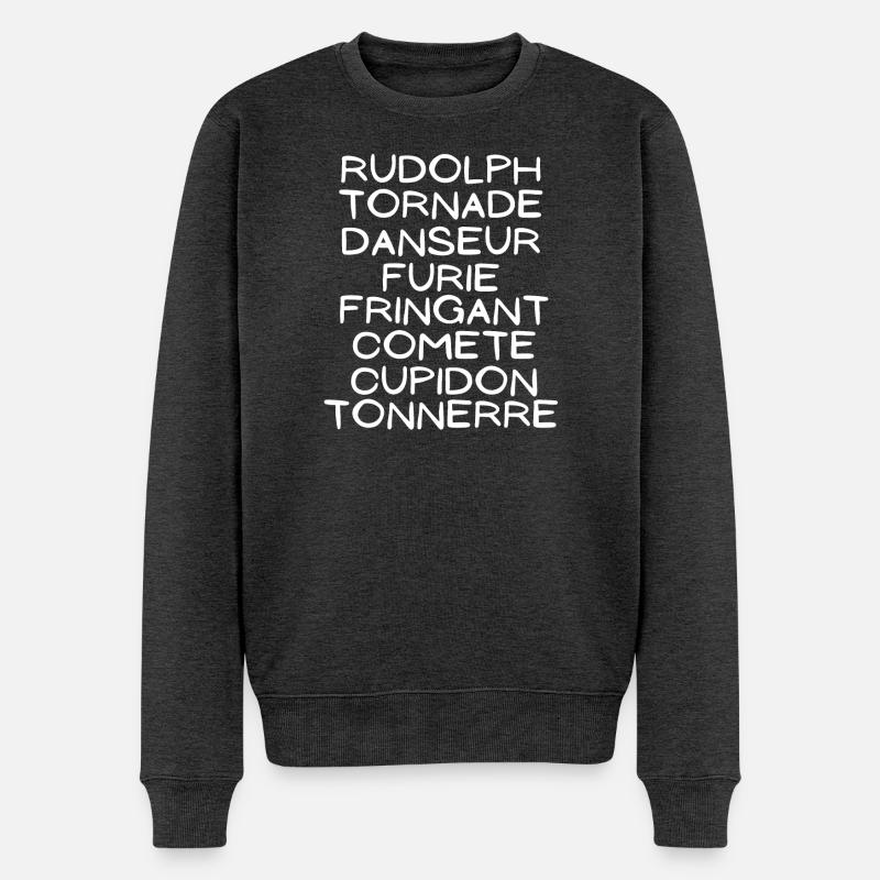 Noël, joyeuses fêtes, Rennes - Pull Premium bio Homme - anthracite chiné