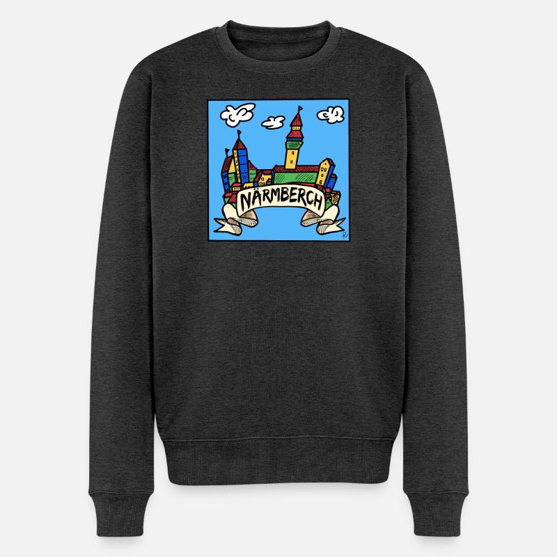 Närmberch - Pop-Art - Fränkisch - Männer Premium Bio Pullover - Anthrazit meliert