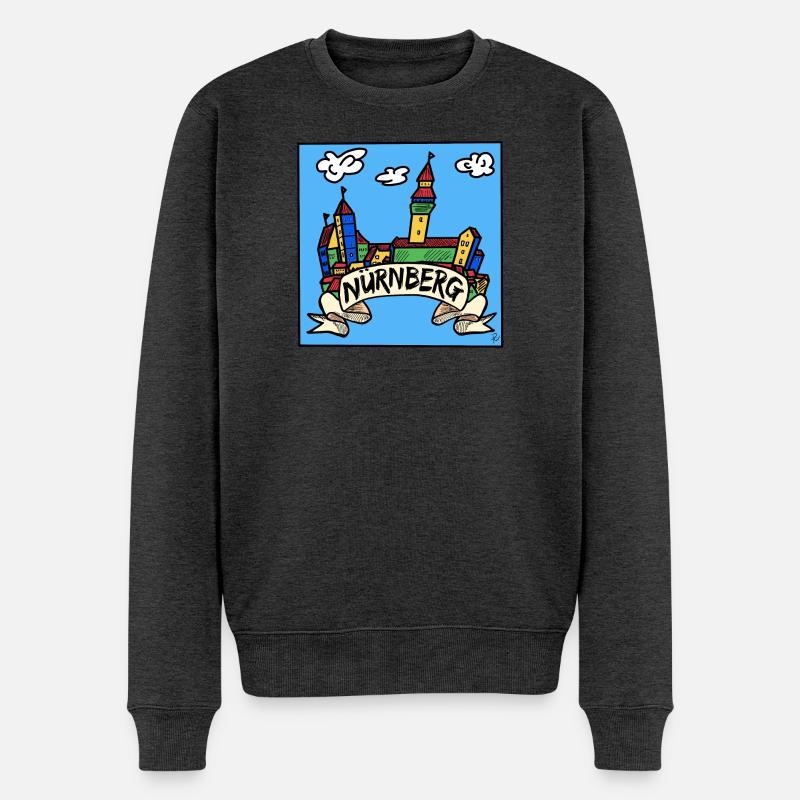 Nürnberg - Pop-Art - Fränkisch - Männer Premium Bio Pullover - Anthrazit meliert