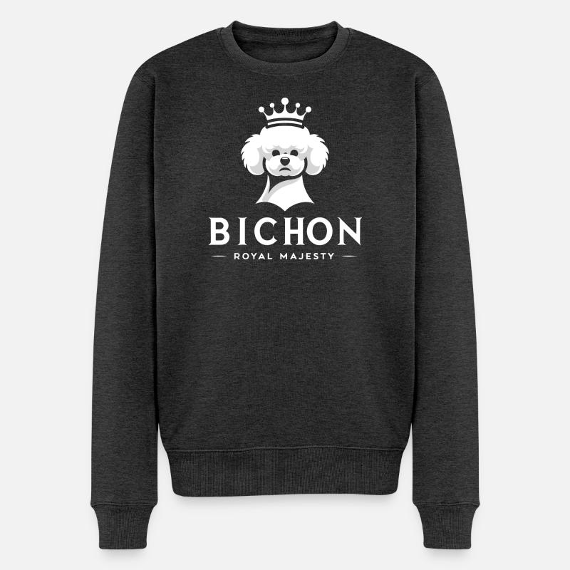 T-Shirt Bichon - Noblesse Canine - Männer Premium Bio Pullover - Anthrazit meliert