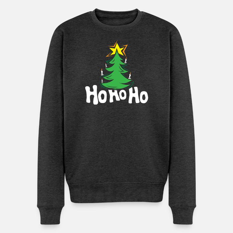 Hohoho sapin sapin symbole étoiles - Pull Premium bio Homme - anthracite chiné