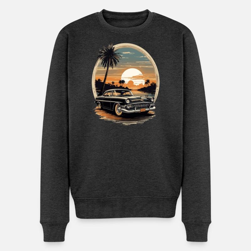 Classic Cars 1950 - Männer Premium Bio Pullover - Anthrazit meliert