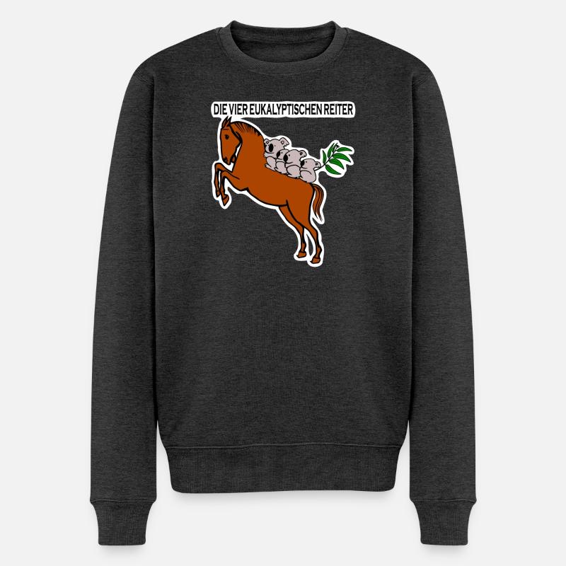 Eukalyptische Reiter - Männer Premium Bio Pullover - Anthrazit meliert