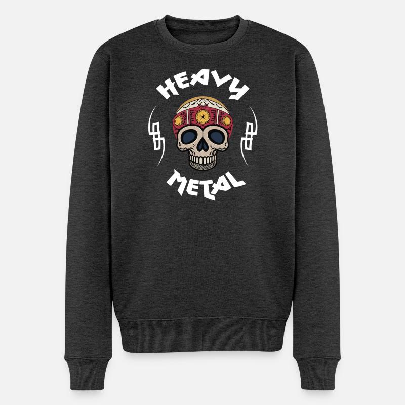 Schwermetall - Männer Premium Bio Pullover - Anthrazit meliert