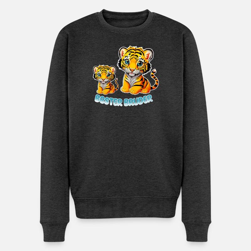 Bester Bruder - Männer Premium Bio Pullover - Anthrazit meliert