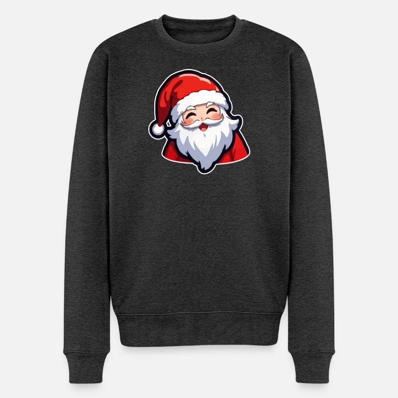 Weihnachtsmann - Männer Premium Bio Pullover - Anthrazit meliert