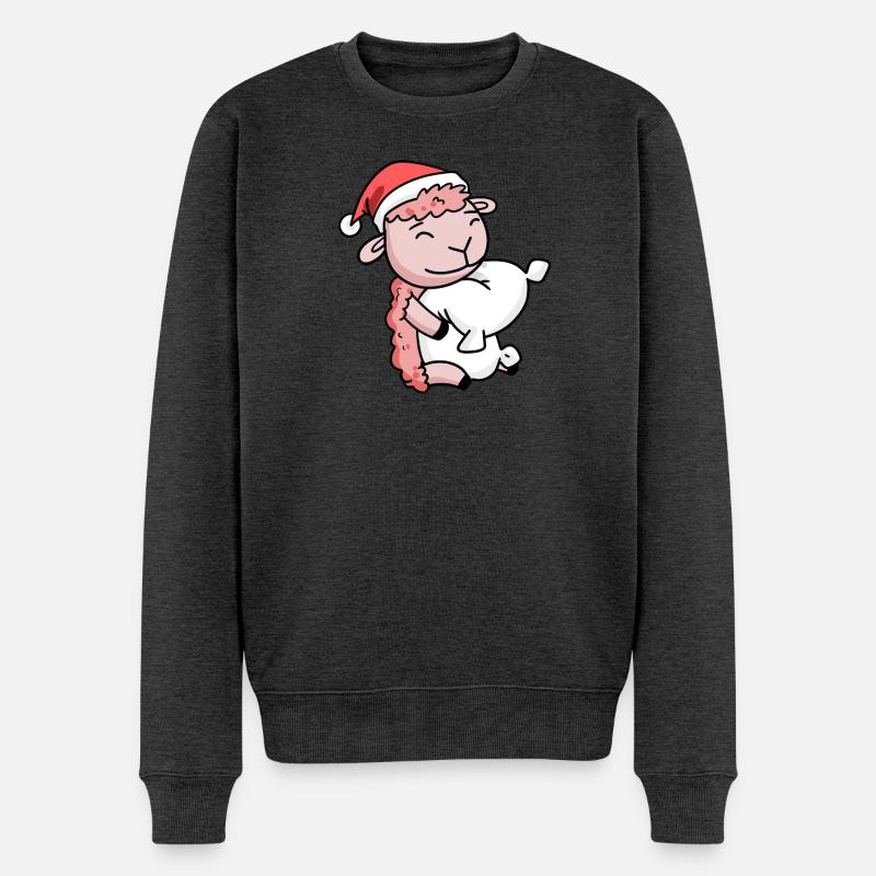 Mouton Mignon Fatigué Noël - Pull Premium bio Homme - anthracite chiné