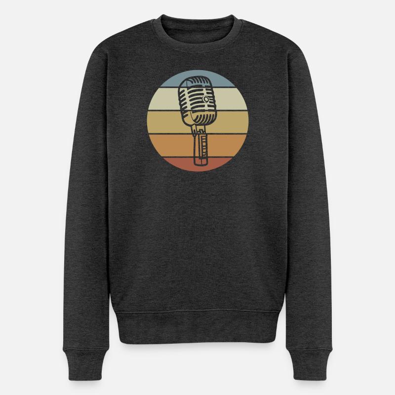 Microphone rétro - Pull Premium bio Homme - anthracite chiné