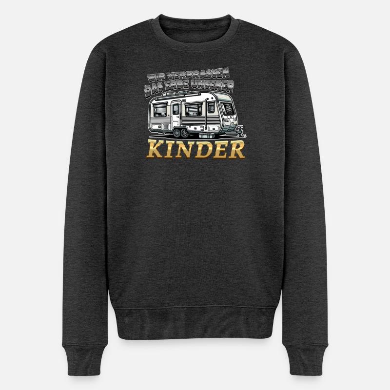 Das Erbe unserer Kinder Lustiger Spruch Wohnwagen - Männer Premium Bio Pullover - Anthrazit meliert