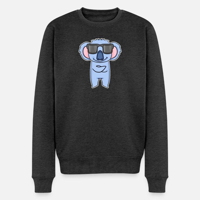 Koala avec des lunettes - Pull Premium bio Homme - anthracite chiné