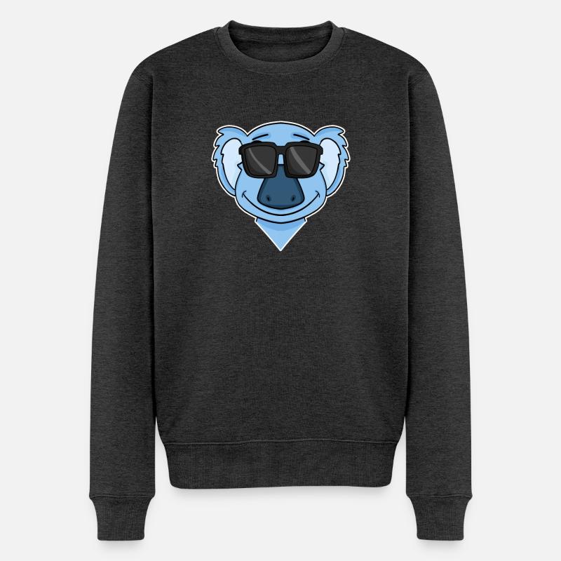 Koala avec des lunettes - Pull Premium bio Homme - anthracite chiné
