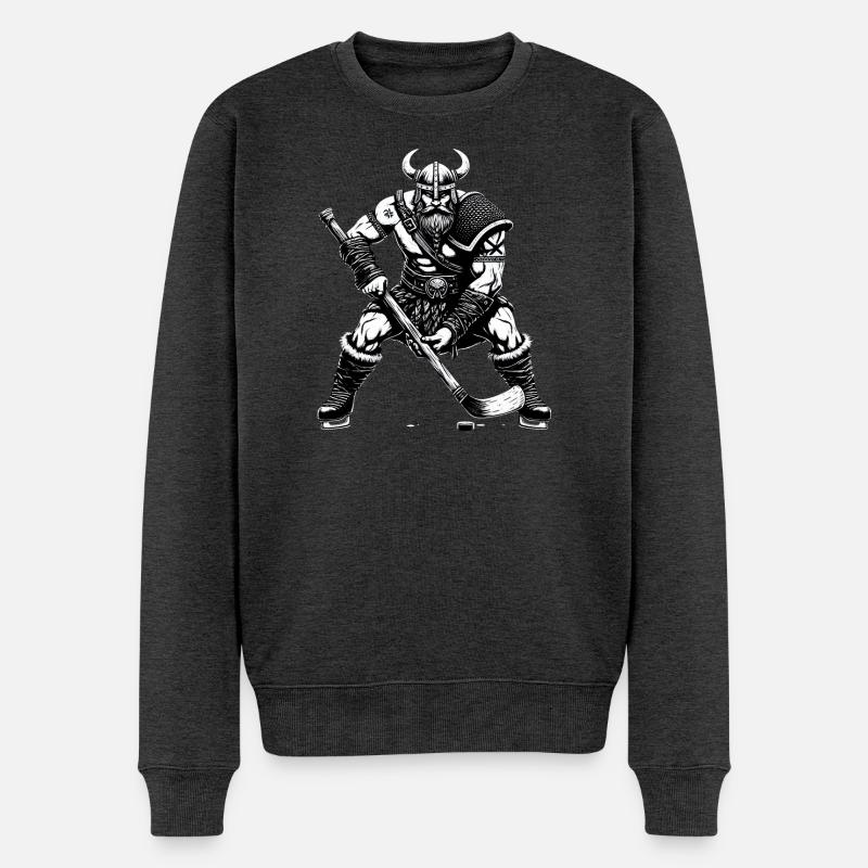 Hockey Wikinger - Männer Premium Bio Pullover - Anthrazit meliert