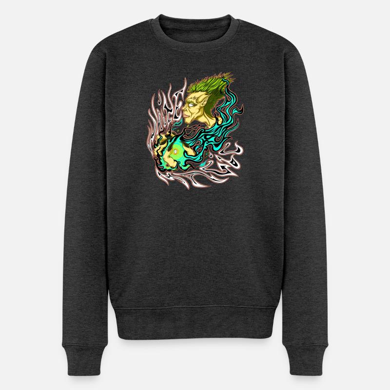 Weiße Magie - Männer Premium Bio Pullover - Anthrazit meliert