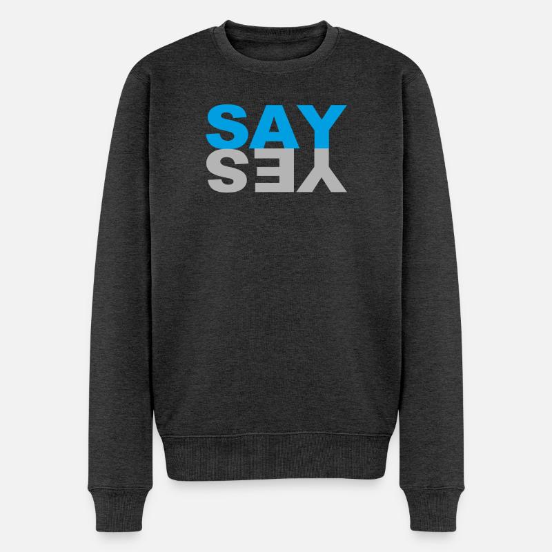 SAY YES - Männer Premium Bio Pullover - Anthrazit meliert
