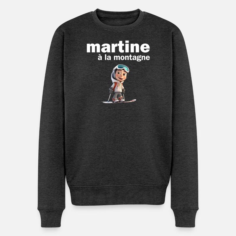 Martine, Vorname Martine, ich bin Martine - Männer Premium Bio Pullover - Anthrazit meliert