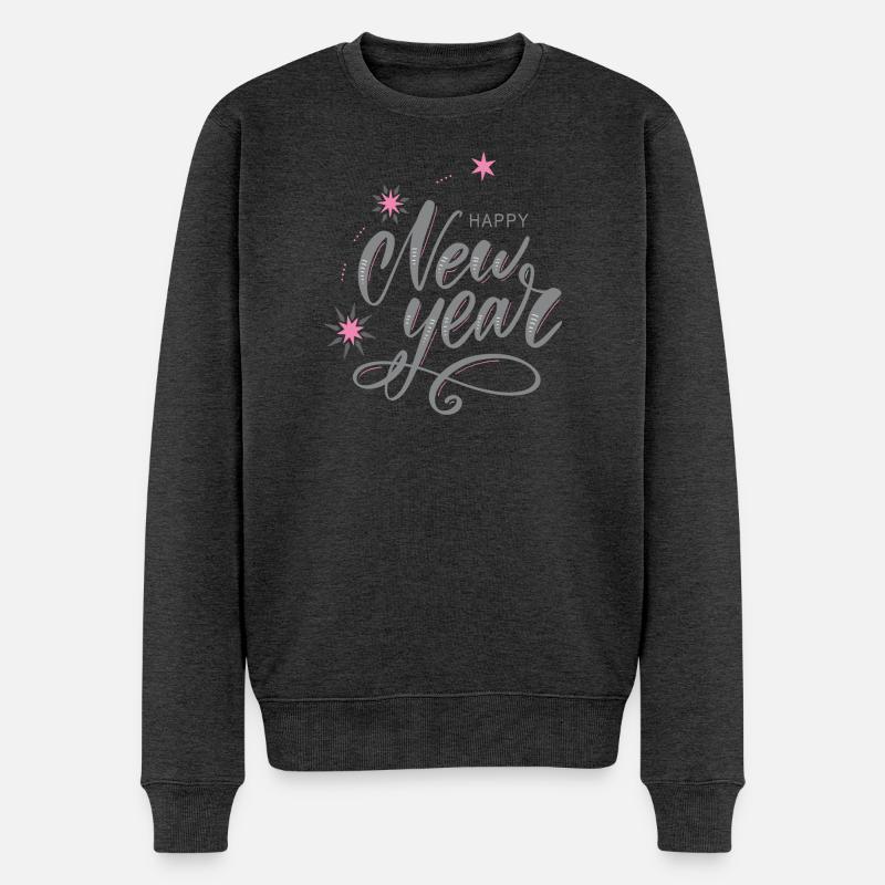happy New Year - Männer Premium Bio Pullover - Anthrazit meliert