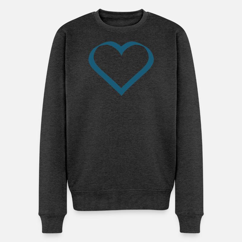 Valentinstag, Valentinstag, Valentinstag - Männer Premium Bio Pullover - Anthrazit meliert