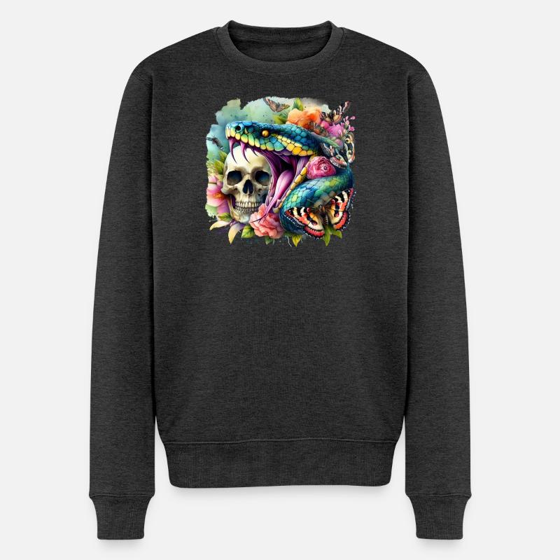 Serpent Crâne - Pull Premium bio Homme - anthracite chiné