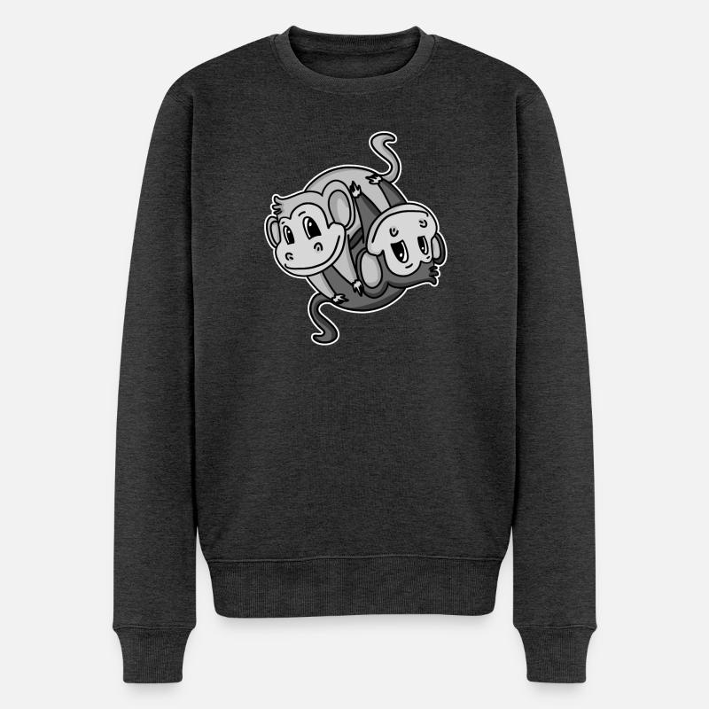 Signe Yin Yang Singe - Pull Premium bio Homme - anthracite chiné