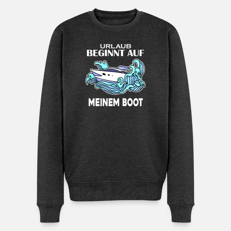 Boot - Männer Premium Bio Pullover - Anthrazit meliert