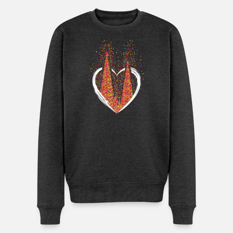 Kölner Dom Konfetti Im Herzen Karneval Herz Köln - Männer Premium Bio Pullover - Anthrazit meliert