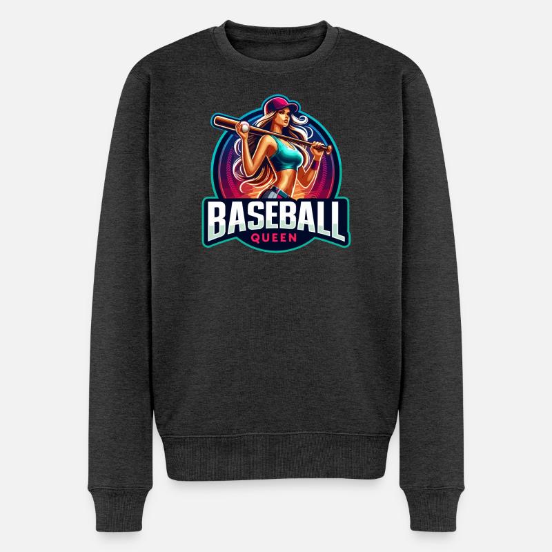 Conception d’athlète féminine Baseball Queen - Pull Premium bio Homme - anthracite chiné