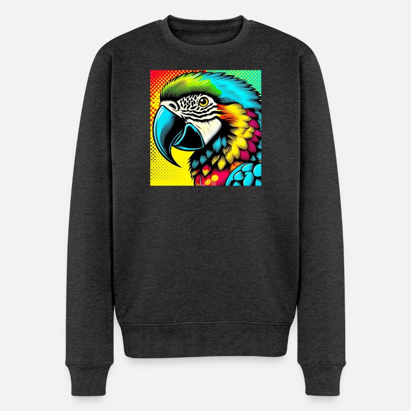 Perroquet Pop Art - Pull Premium bio Homme - anthracite chiné