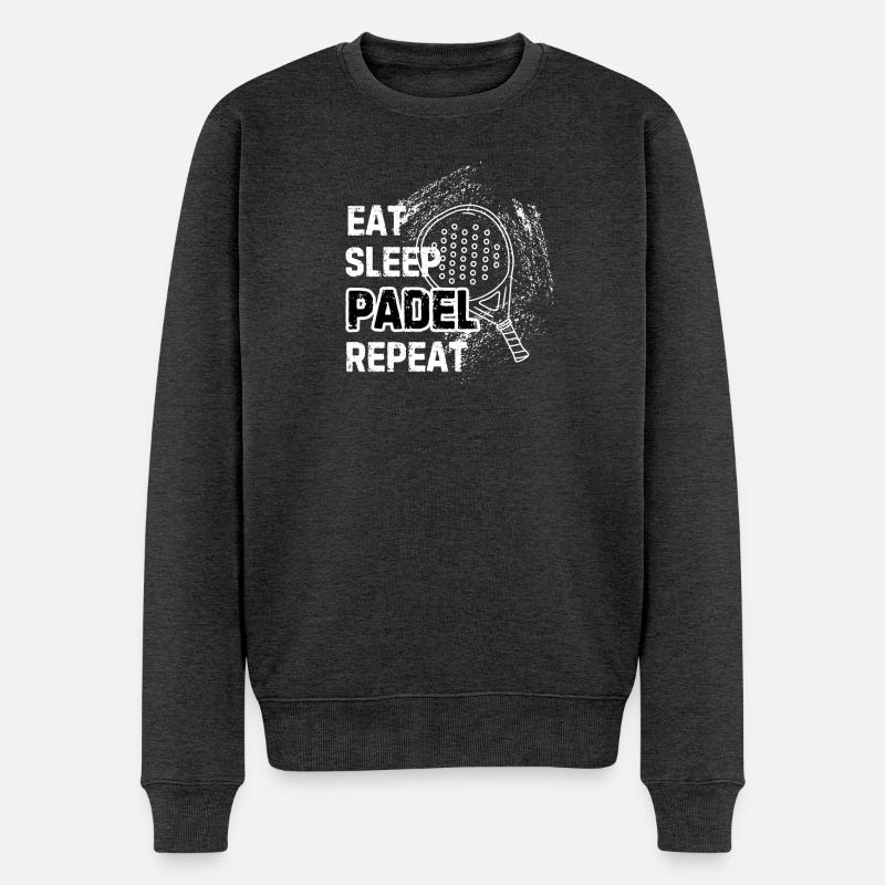 Eat Sleep Padel Repeat - Männer Premium Bio Pullover - Anthrazit meliert