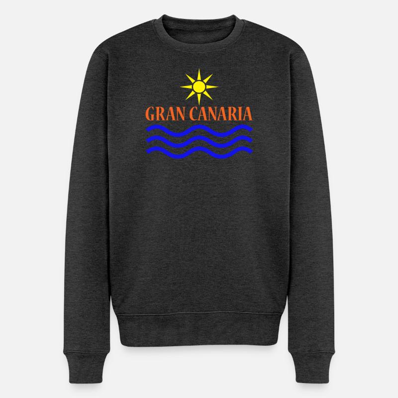 GRAN CANARIA Soleil Eau - Pull Premium bio Homme - anthracite chiné
