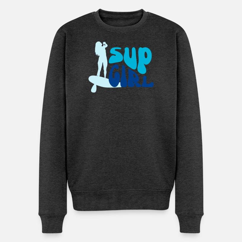 SUP MÄDCHEN - Männer Premium Bio Pullover - Anthrazit meliert