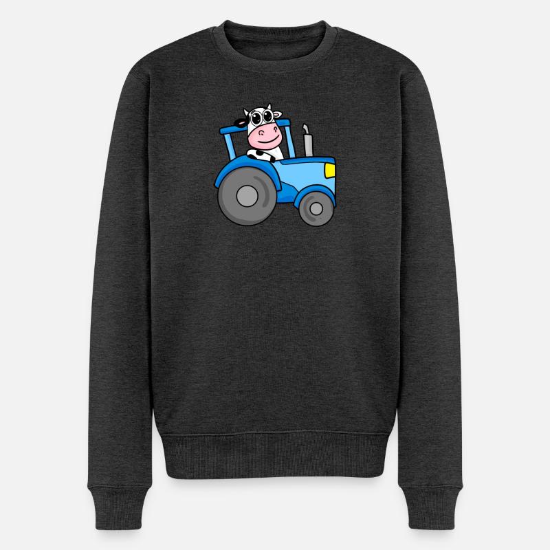 Ferme de tracteurs de vaches - Pull Premium bio Homme - anthracite chiné