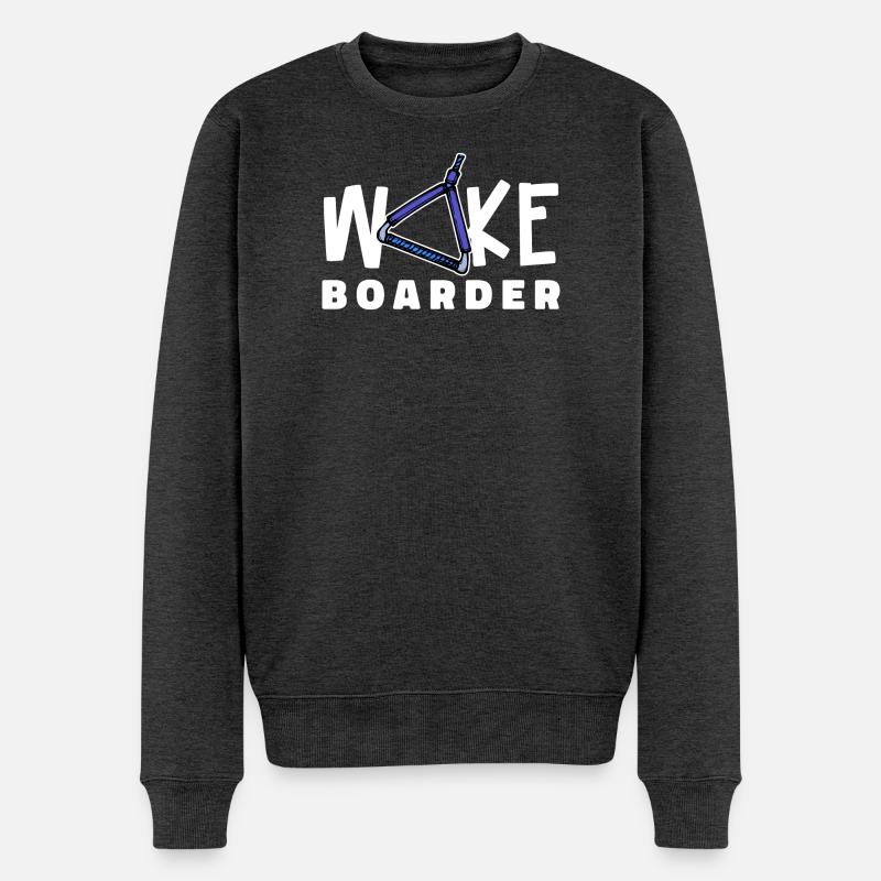 Wellenreiten Kitesurfer Statement Wakeboard - Männer Premium Bio Pullover - Anthrazit meliert