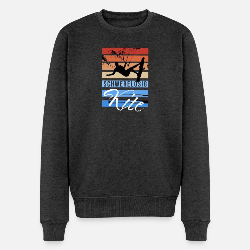 Schwerelosig Kite - Männer Premium Bio Pullover - Anthrazit meliert