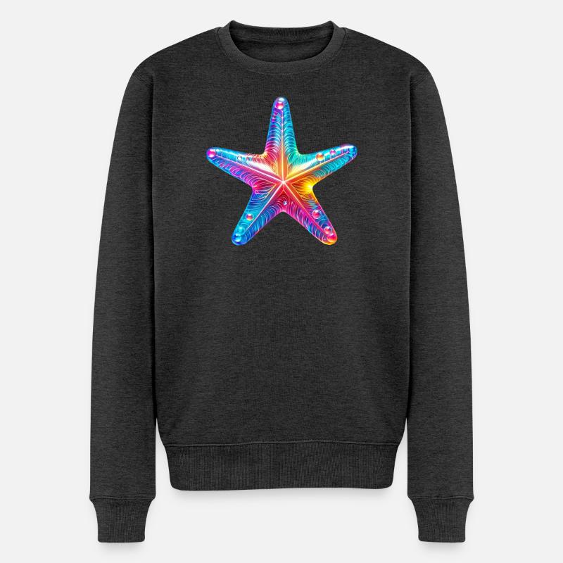 Seestern - Männer Premium Bio Pullover - Anthrazit meliert