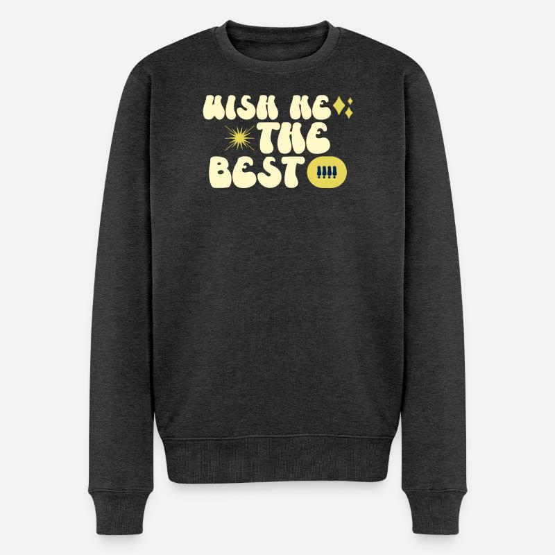 Wish me the best - Pull Premium bio Homme - anthracite chiné