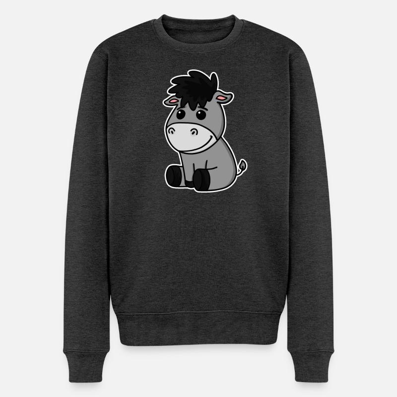 Motif d’âne - Pull Premium bio Homme - anthracite chiné